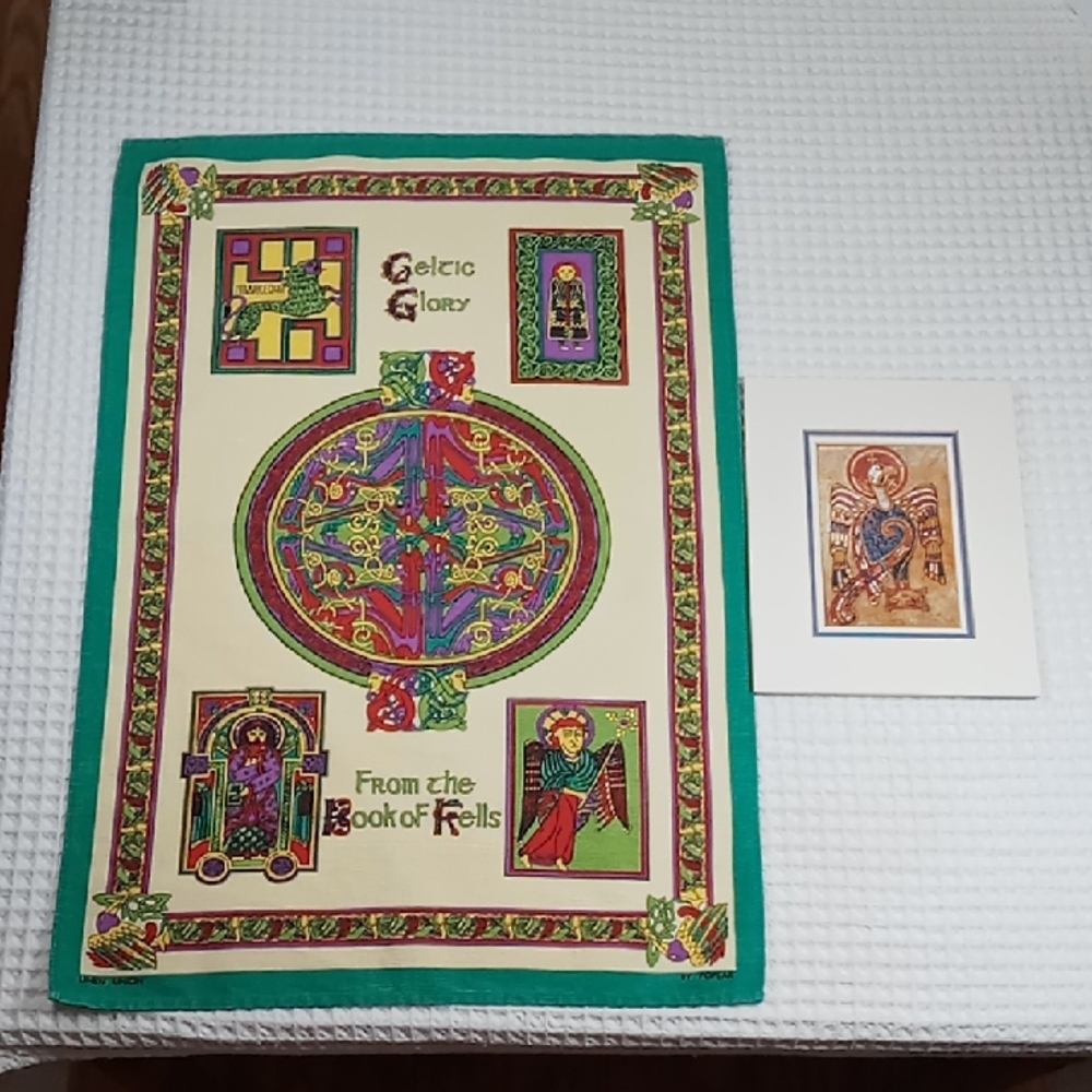 Celtic Glory Tea Towel by Poplar with The Eagle Art Print From The Book Of Kells